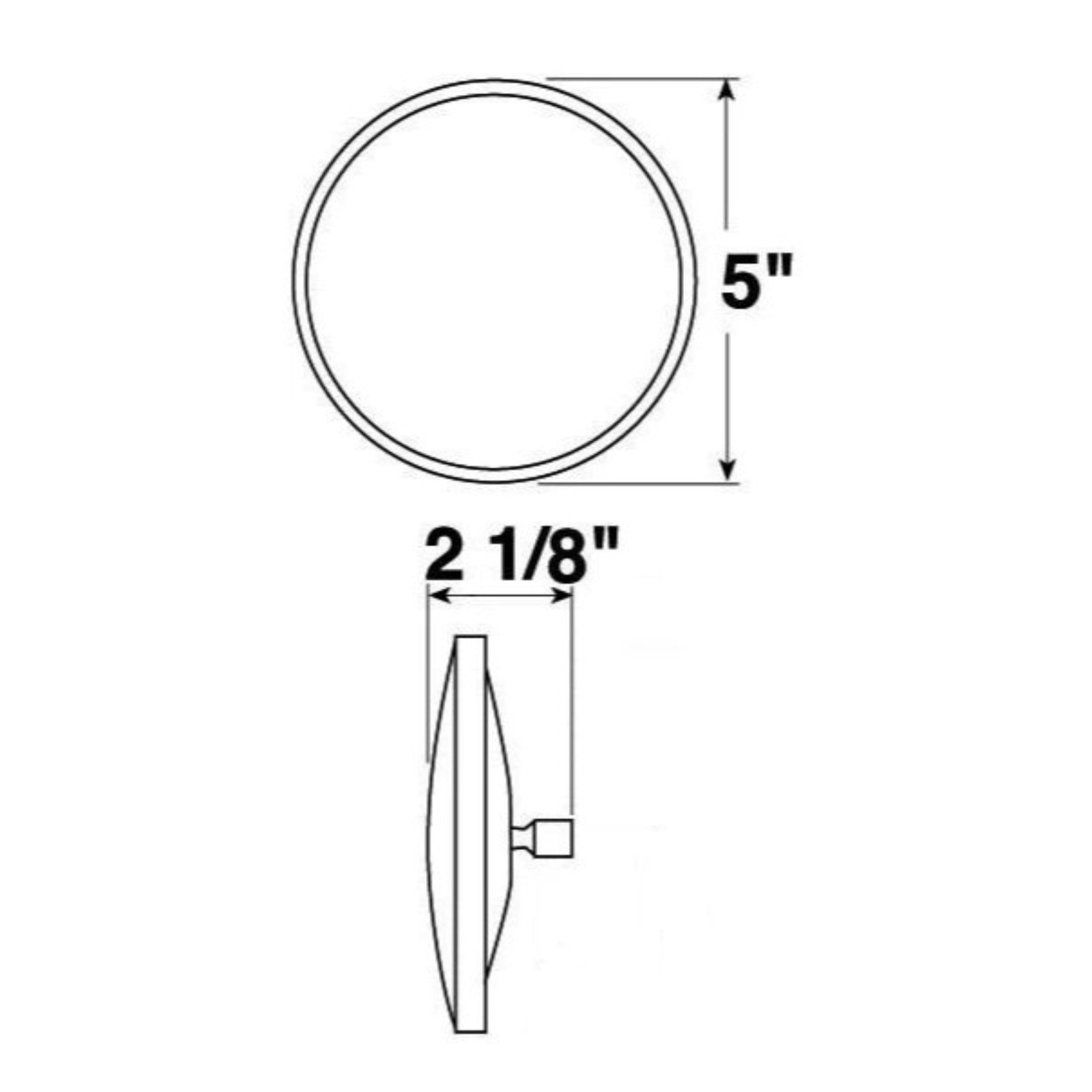 Peterson 654 Black 5" Round Clamp-on Mirror