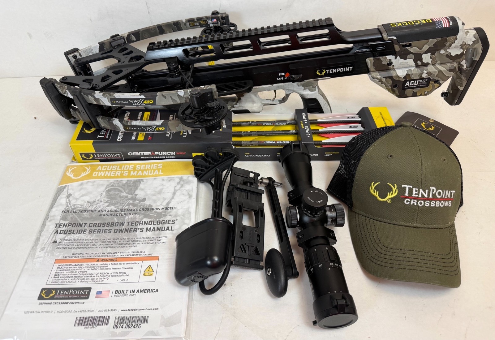 TenPoint TX 440, ACUslide MAXX, EVO-X Elite Black Scope (Vektra) No Warranty