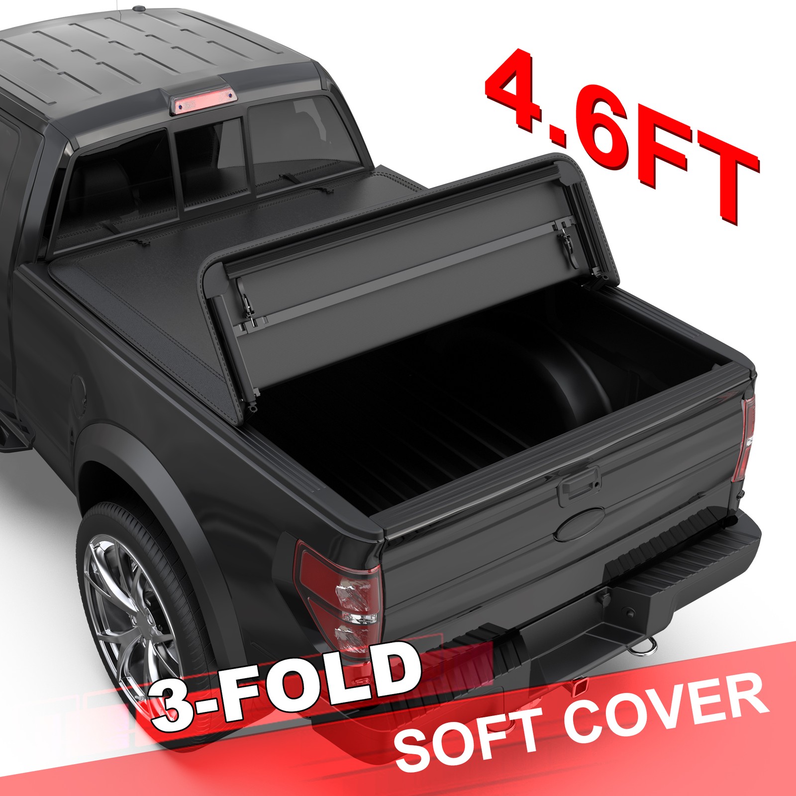 3 Fold Truck Tonneau Cover For 2022-2024-2026 Ford Maverick 4.6FT Bed Waterproof