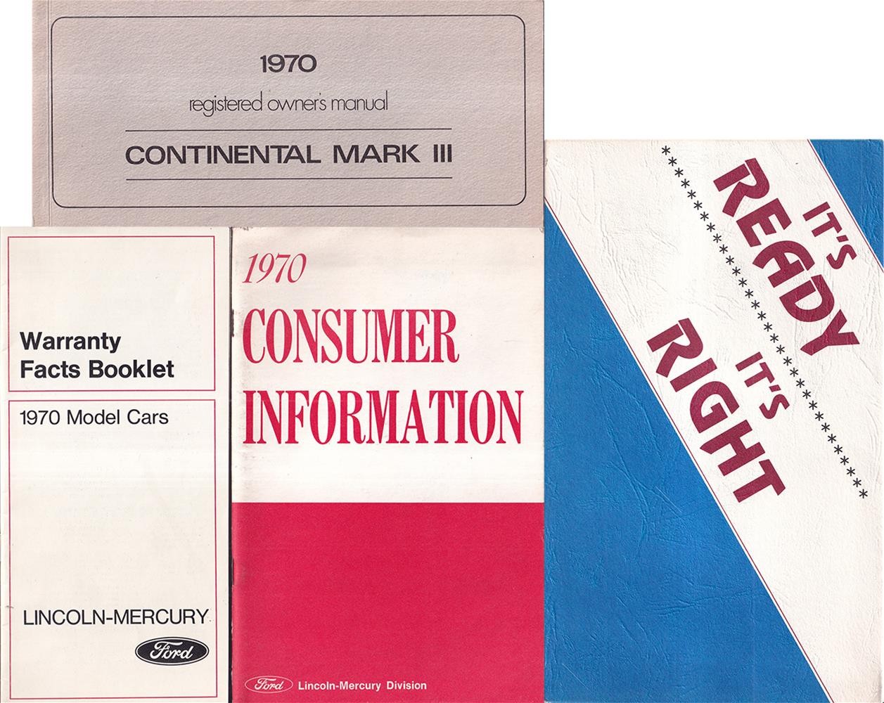 1970 Lincoln Mark III Registered Owners Manual MINT with Envelope and extras 3