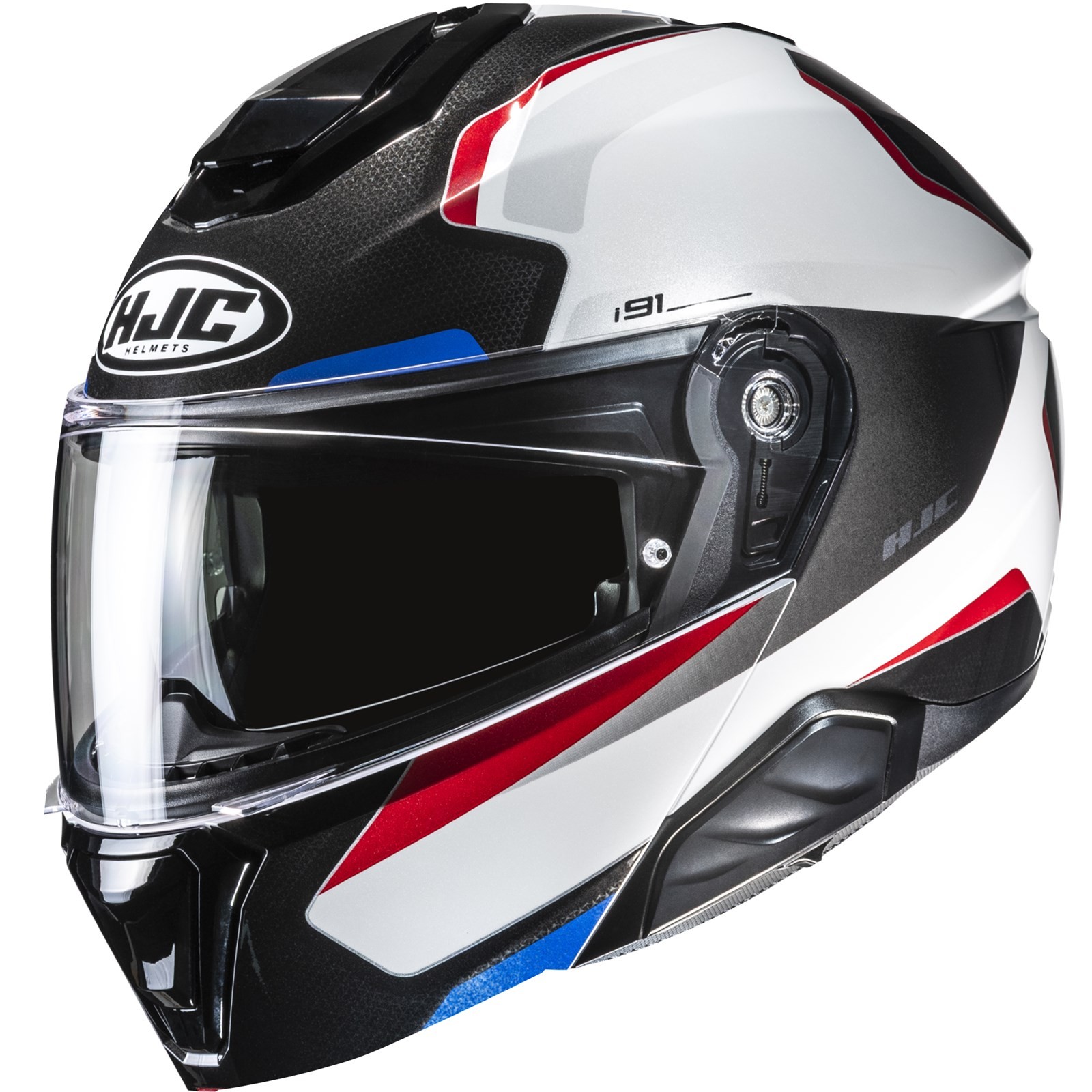 Motorcycle Helmet XL - HJC i91 Felio - Touring Flip Up Helmet White-Red-Blue