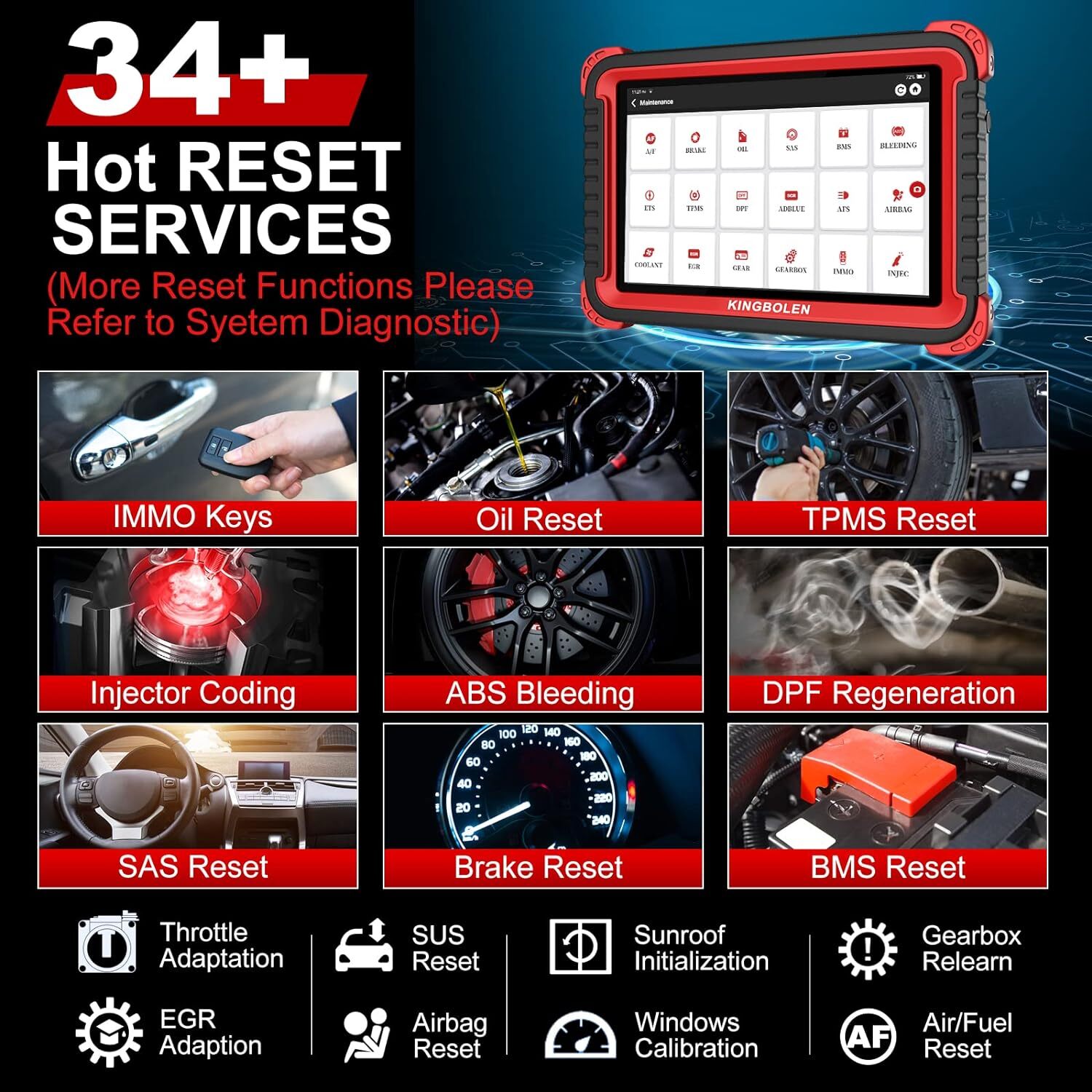 KINGBOLEN K8 Auto Bidirectional Full System Diagnostic Scanner Tool ECU Coding