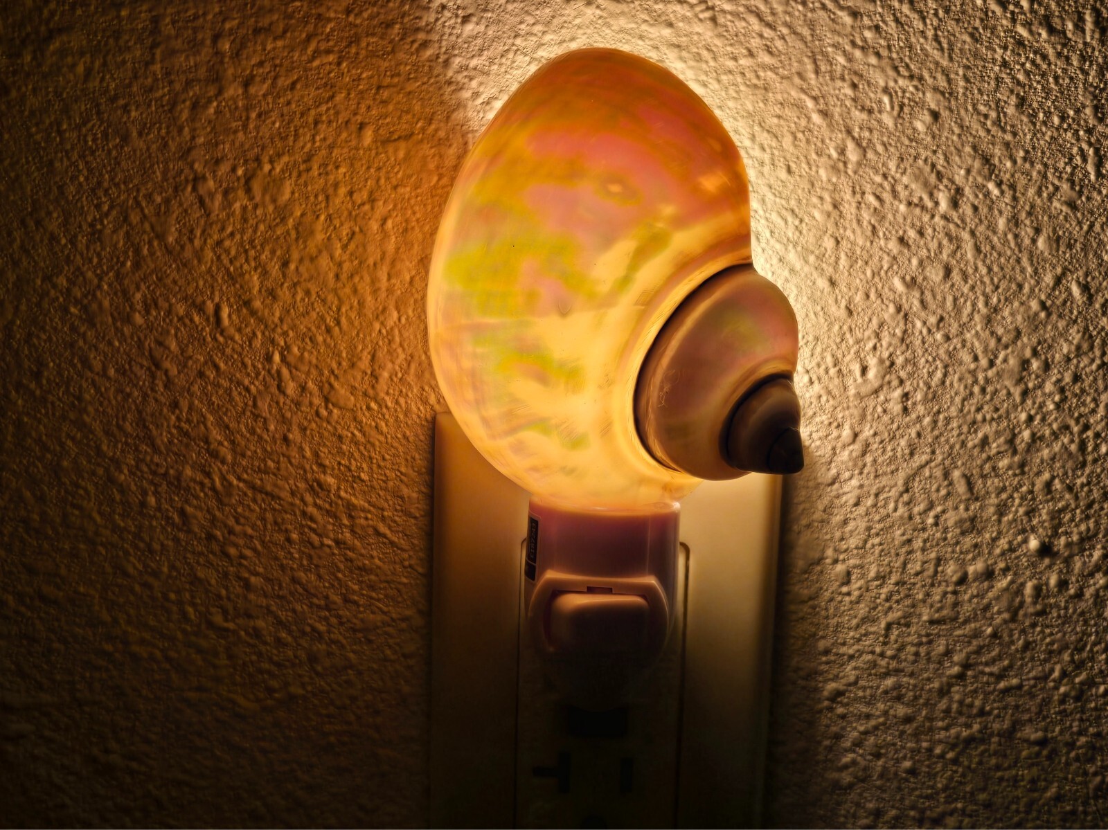 WHITE PEARL JADE TURBO SEA SHELL NIGHTLIGHT