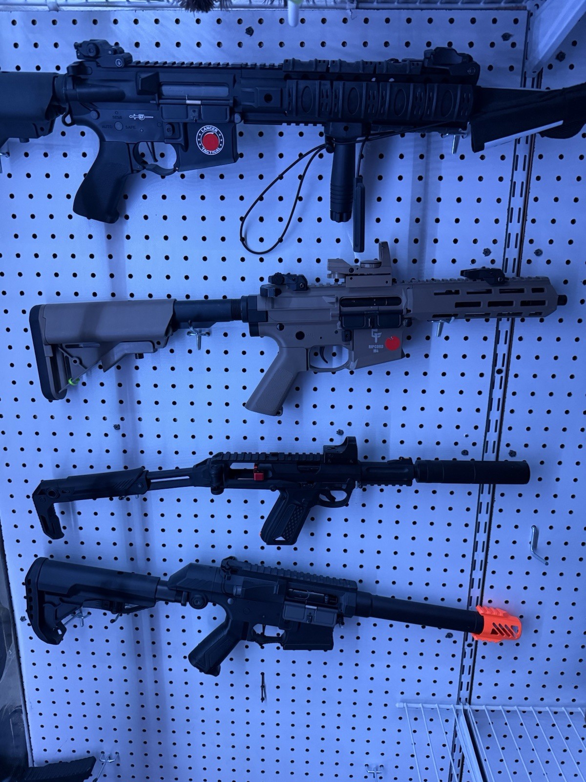 Airsoft guns aapo1, ssg1 m4, Cz scorpion,  and ripcord m4