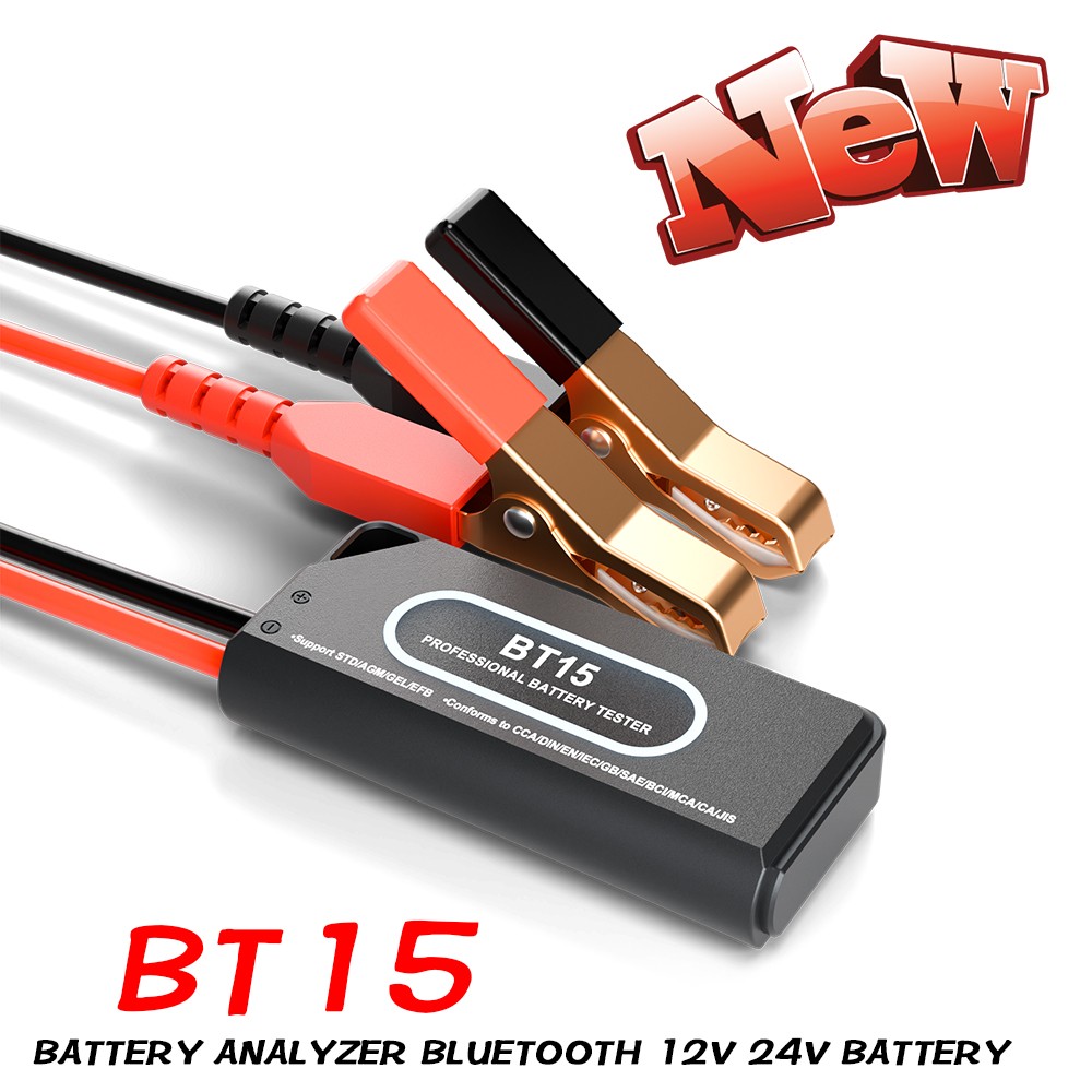 BT15 Professional Battery Tester Bluetooth 6V 12V 24V Cranking Charging Analyzer