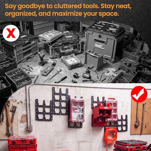 6-Pack Modular Mounting Plates Compatible with Milwaukee PACKOUT, Wall Mount