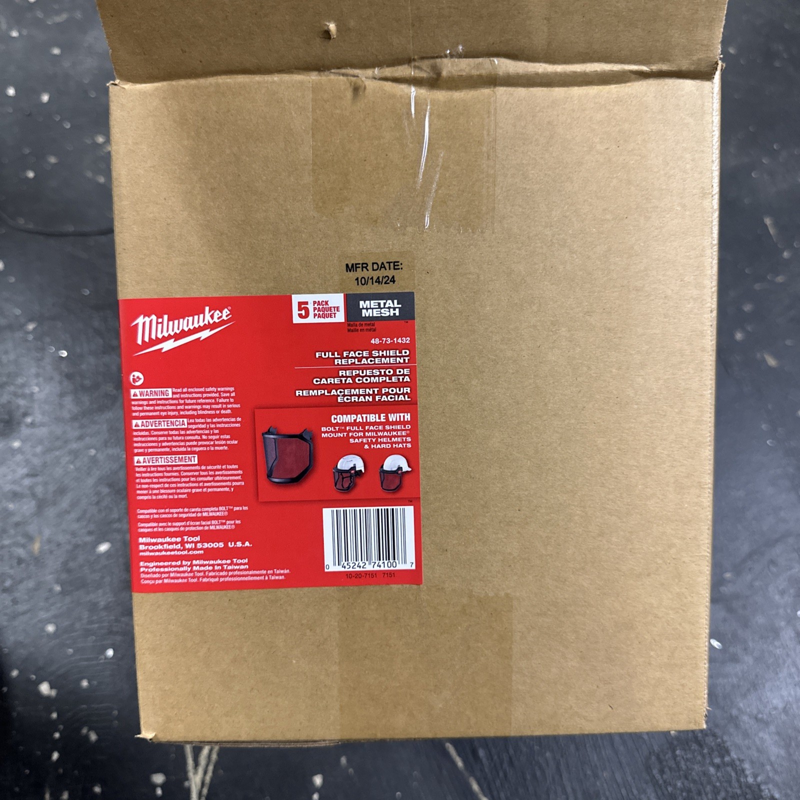 Milwaukee 48-73-1432 Metal Mesh Full Face Shield Replacement For Helmet 5 Pc