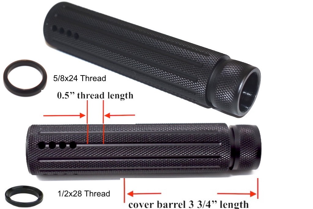 5/8X24  .308 7.62 Slip Over The Barrel Cover screw inside  Aluminum