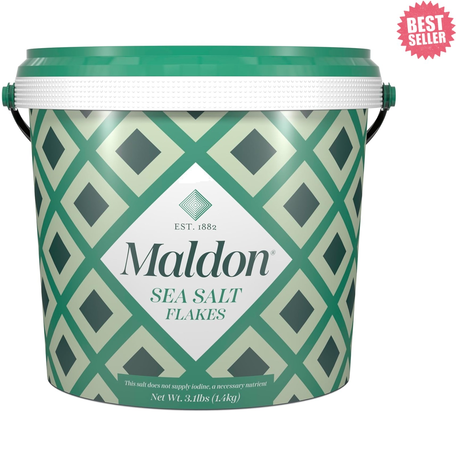 Pyramid Shaped Sea Salt Flakes Tub – 49.4 Ounce of Handcrafted Flavor