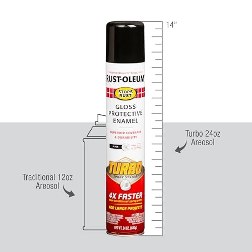 Turbo Spray Paint 24 Ounce (Pack of 1) Stops Rust Gloss Black