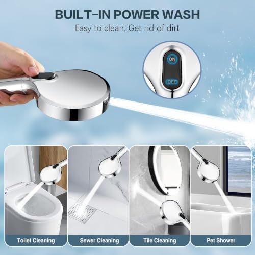 Filtered Shower Head with Handheld, High Chrome 2.5 GPM | Filter | 9 Modes