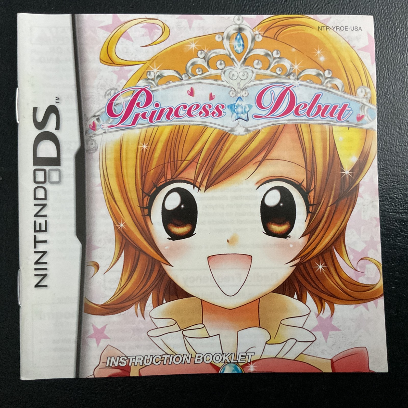 Princess Debut Nintendo DS Instruction Manual Only