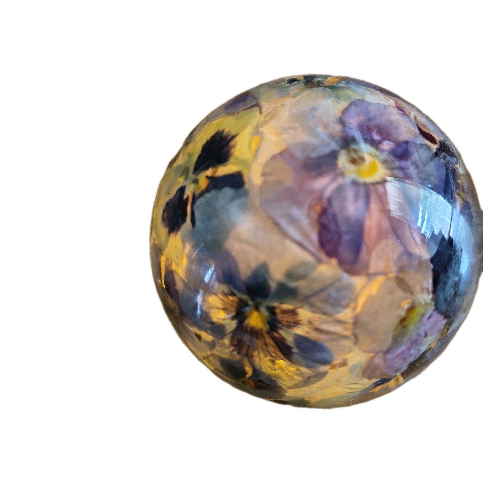 Pressed Flower Acrylic Sphere LED Light Botanical Orb Decor