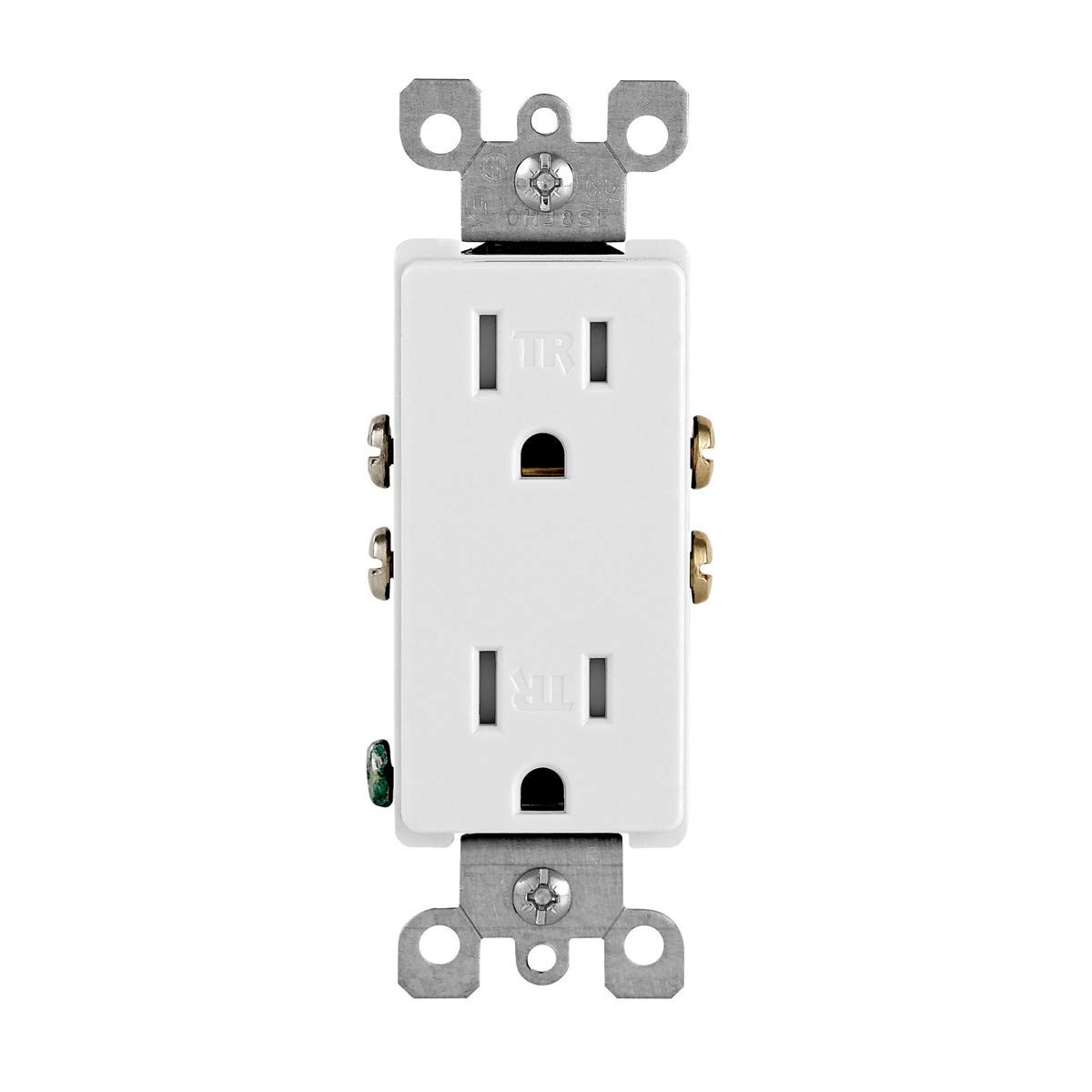Durable 15 Amp Tamper-Resistant Electrical Outlets - 10 Pack, White Finish