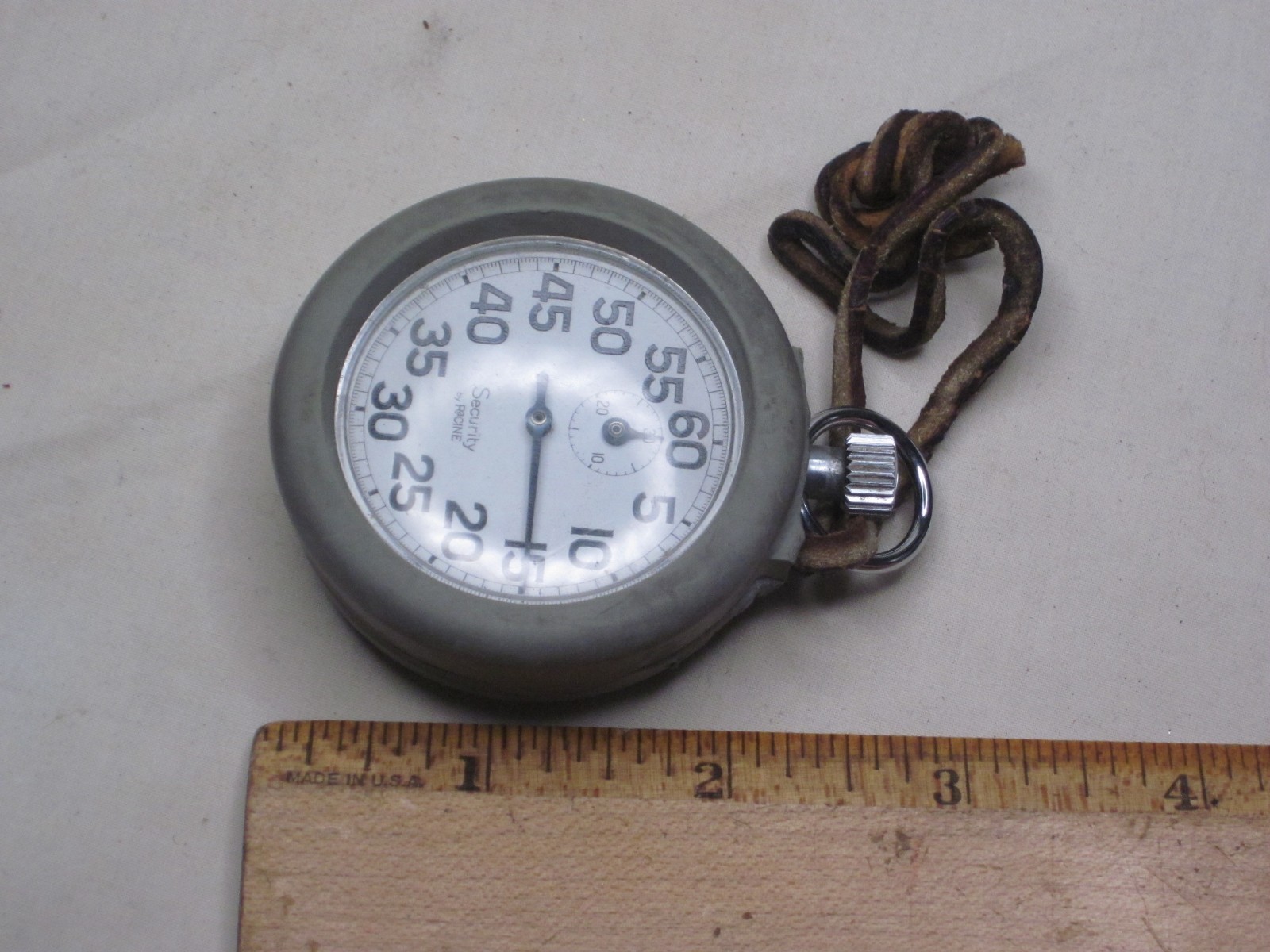 vintage Security by RACINE stopwatch timer stop watch w/ rubber case