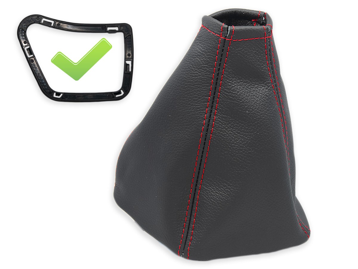 FOR MERCEDES SPRINTER W906 06-18 GEAR SHIFT BOOT GAITER LEATHER s. RED + FRAME