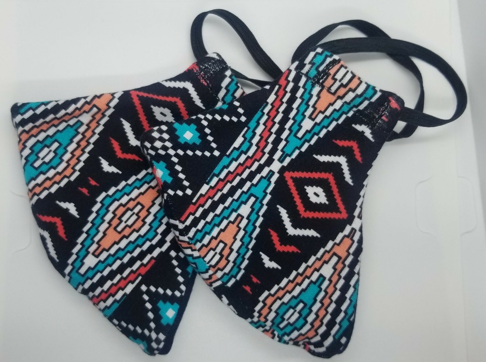 2 Pack -Aztec geometric print handmade face masks