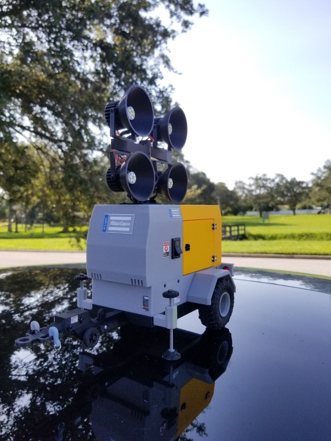 Custom Miniature Light Trailer at 1:14 Scale for RC Construction at 1:14 Scale