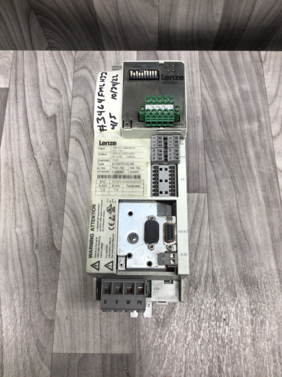 LENZE ECSEP032C4B SERVO CONTROLLER 13192007 #3464FMLH33
