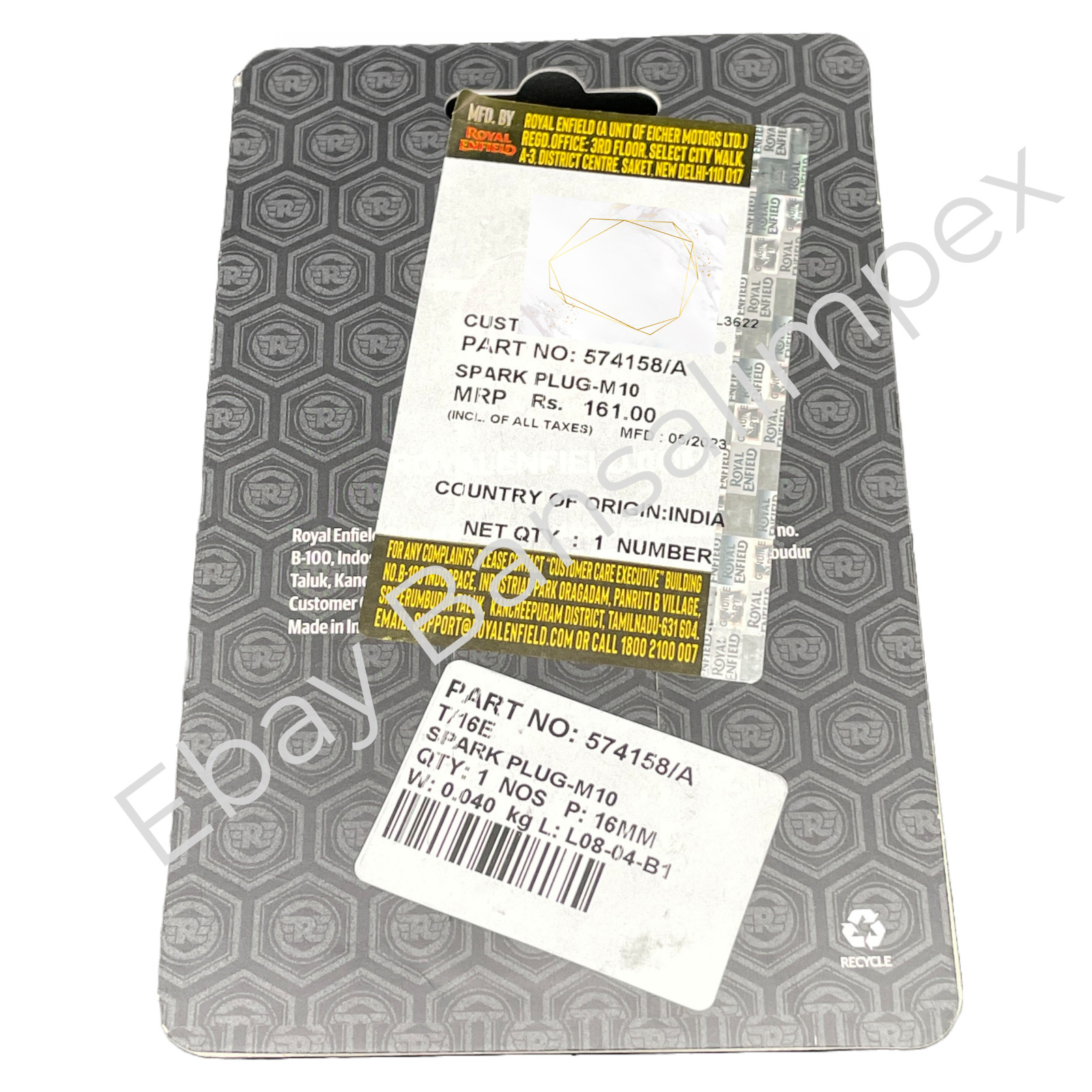 Genuine Royal Enfield Spark Plug 574158/A, Int 650 / Continental / Himalayan