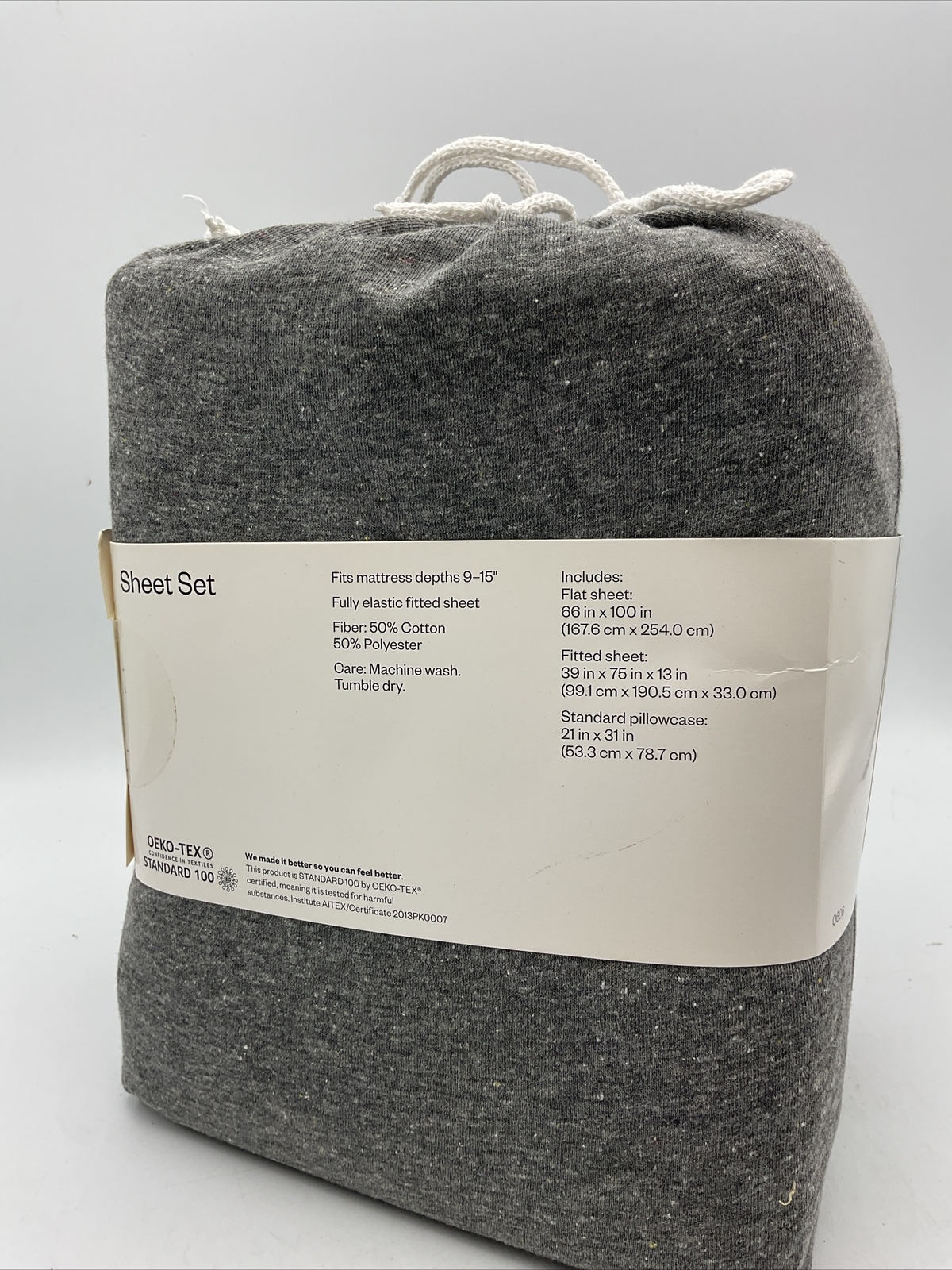 Room Essentials Twin Sheet Set Jersey Gray