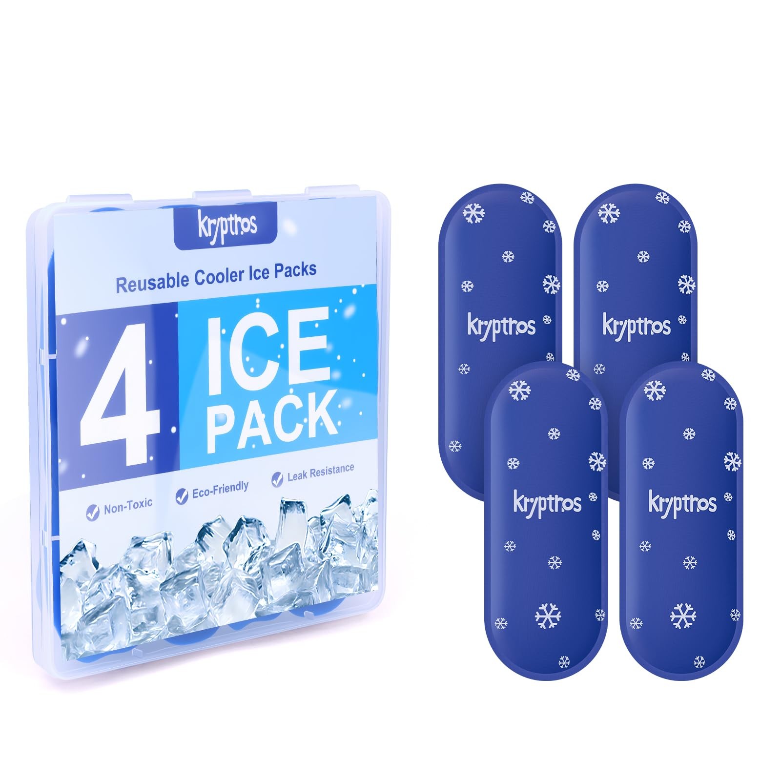 4 Reusable Ice Packs for Insulin Cooler Bag, Mini Gel Ice Bricks for Diabetic...