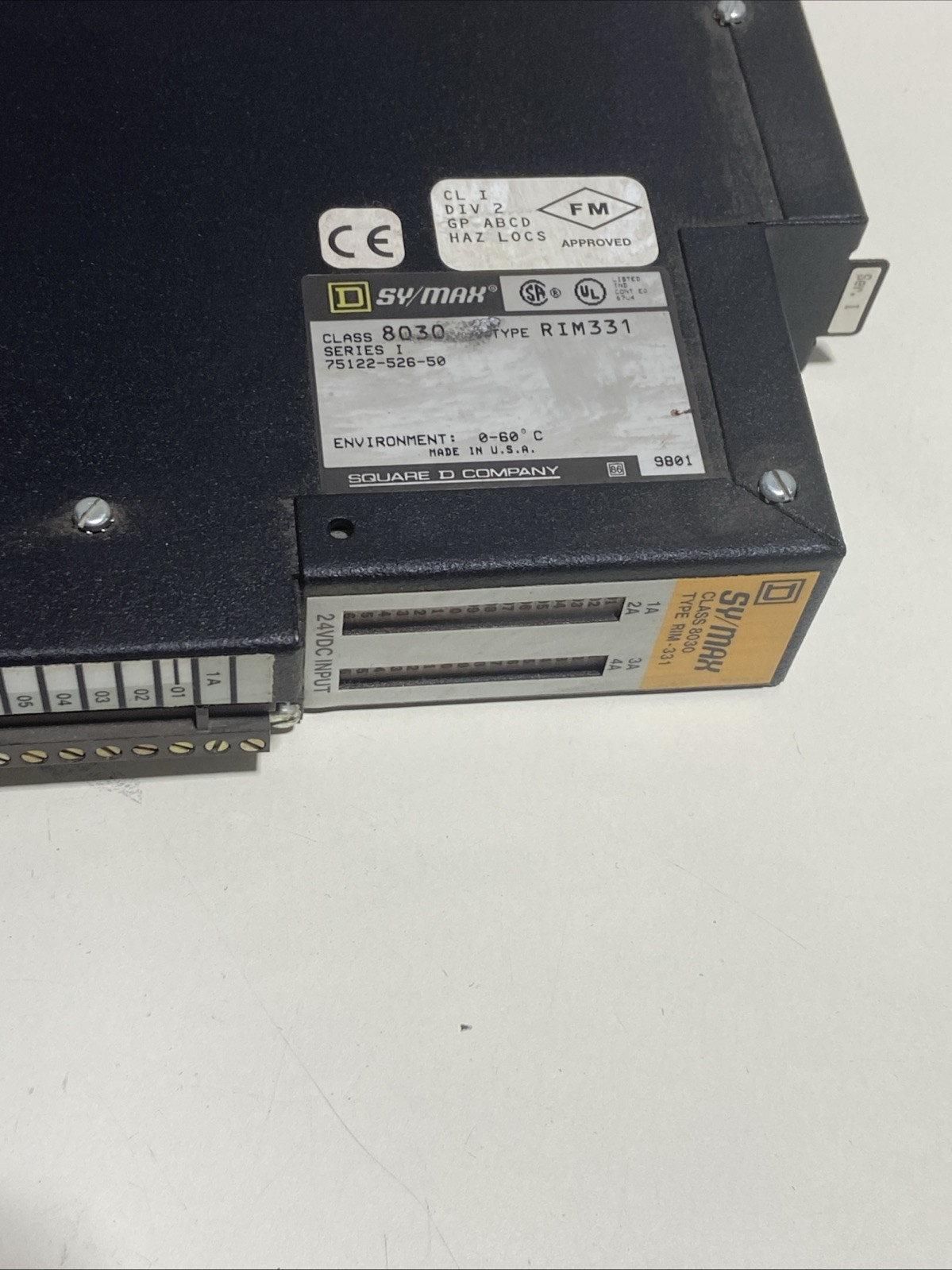 Square D SY/MAX RIM-331 Input Module, Class 8030, Type 331 - USED