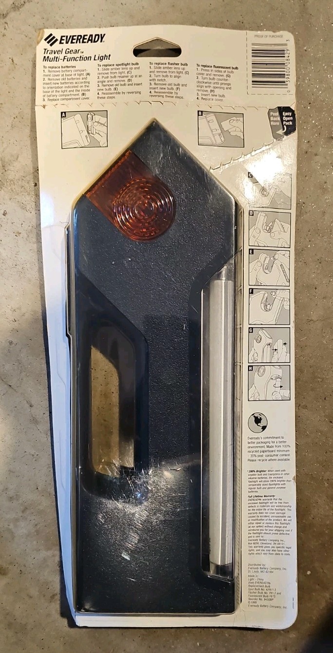 Vtg Eveready Travel Gear Multi-Function Light