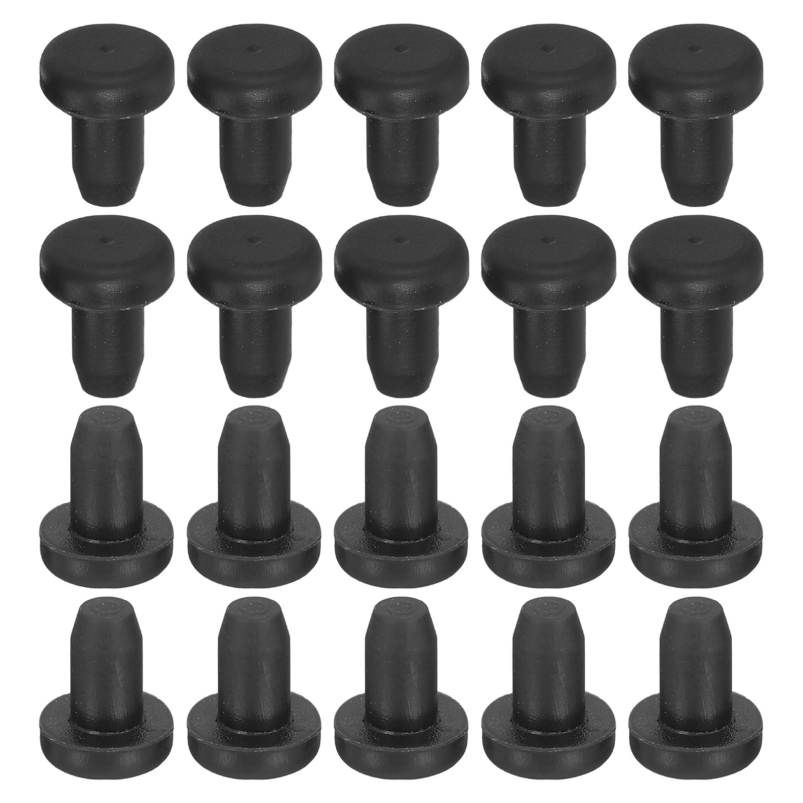 30-Pack Black Rubber Stopper Plugs, 3.5mm Plug Holes for 3-3.3mm/0.12-0.13" Hole