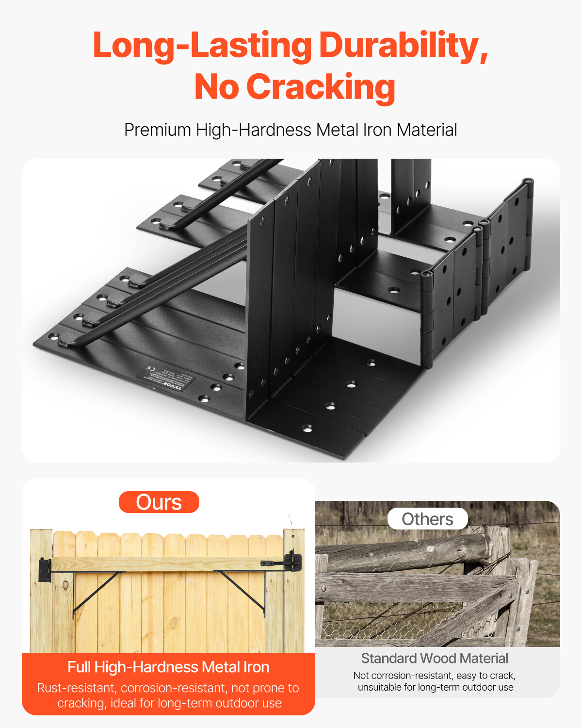 Gate Corner Brace Bracket 2 Sets Anti Sag Gate Frame Hardware Kit for Shed Door