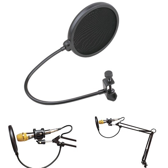 Double Layer φ5" Microphone Wind Screen Mask Pop Filter for Recording Studio