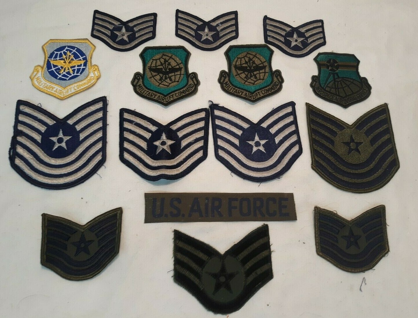 Lot of 15 USAF Military Patches Airlift Command, Audio Visual, SGT Patches Lot 2