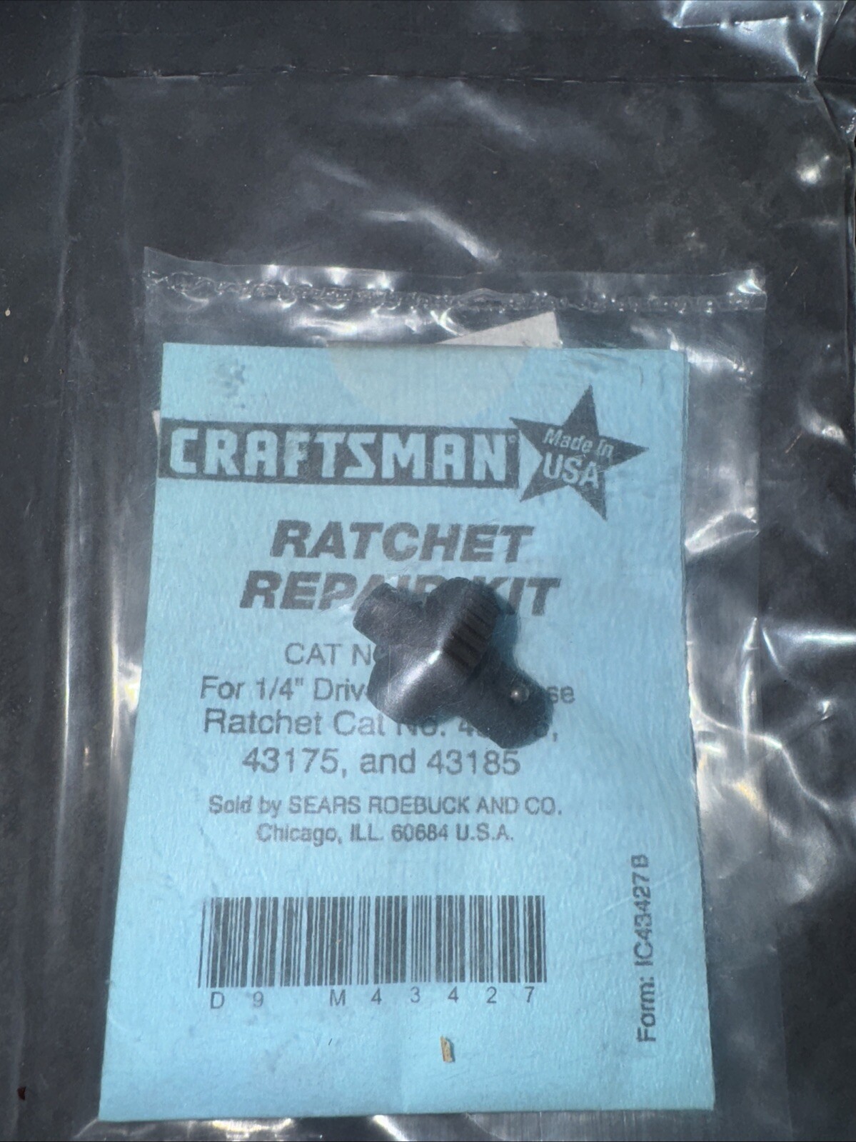 Craftsman Repair Kit 43427 for 1/4" Drive Ratchet 43186 43175 43185 Made USA