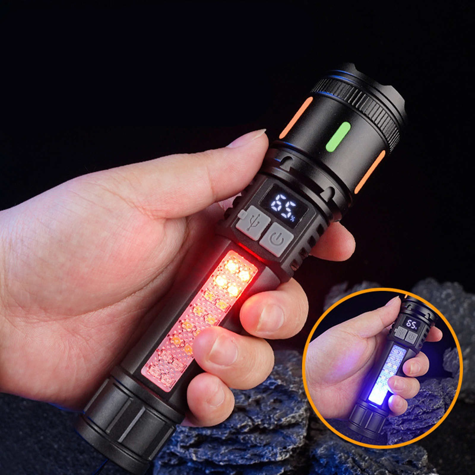 3000 Lumens Super Bright Tactical Flashlight Rechargeable 5 Modes Compact Design