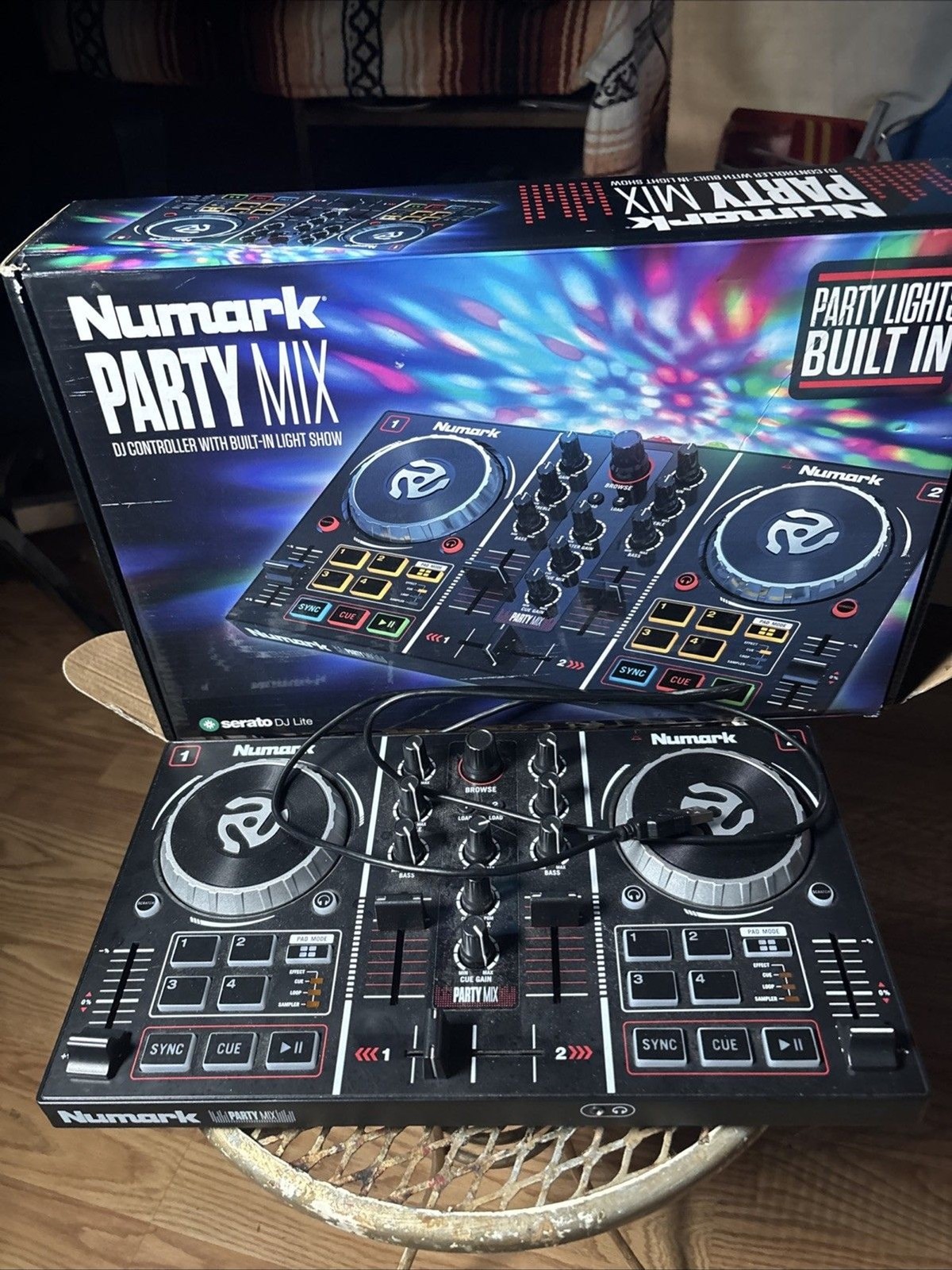 Numark Party Mix DJ Controller with Built in Light Show With Box