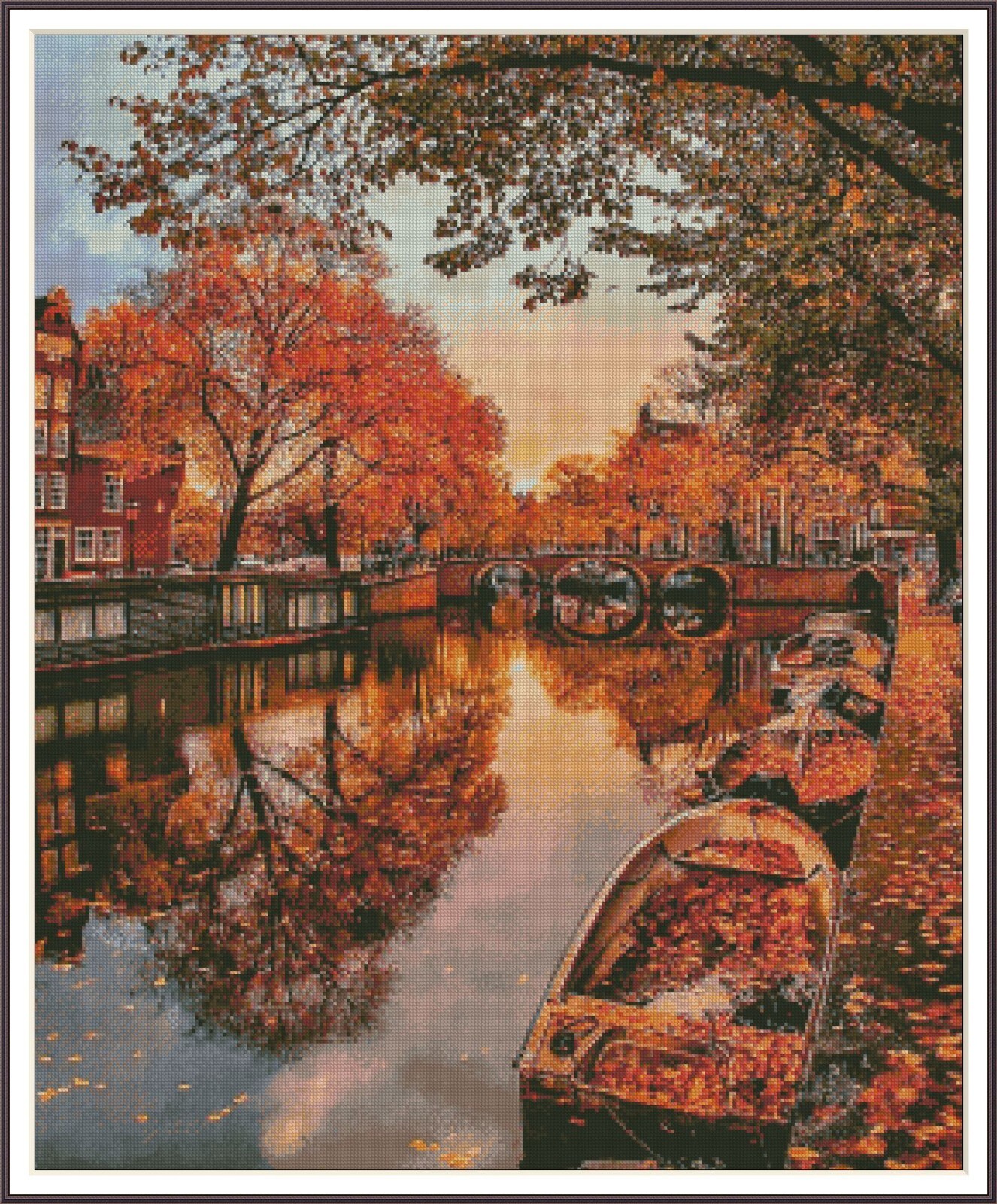 Autumn in Amsterdam 1236 Chart Counted Cross Stitch Pattern Needlework