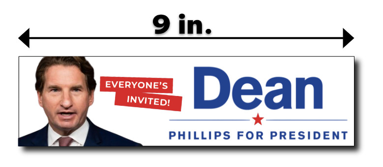 Dean Phillips President 2024 Bumper Sticker Decal Political LOGO Democrat Biden