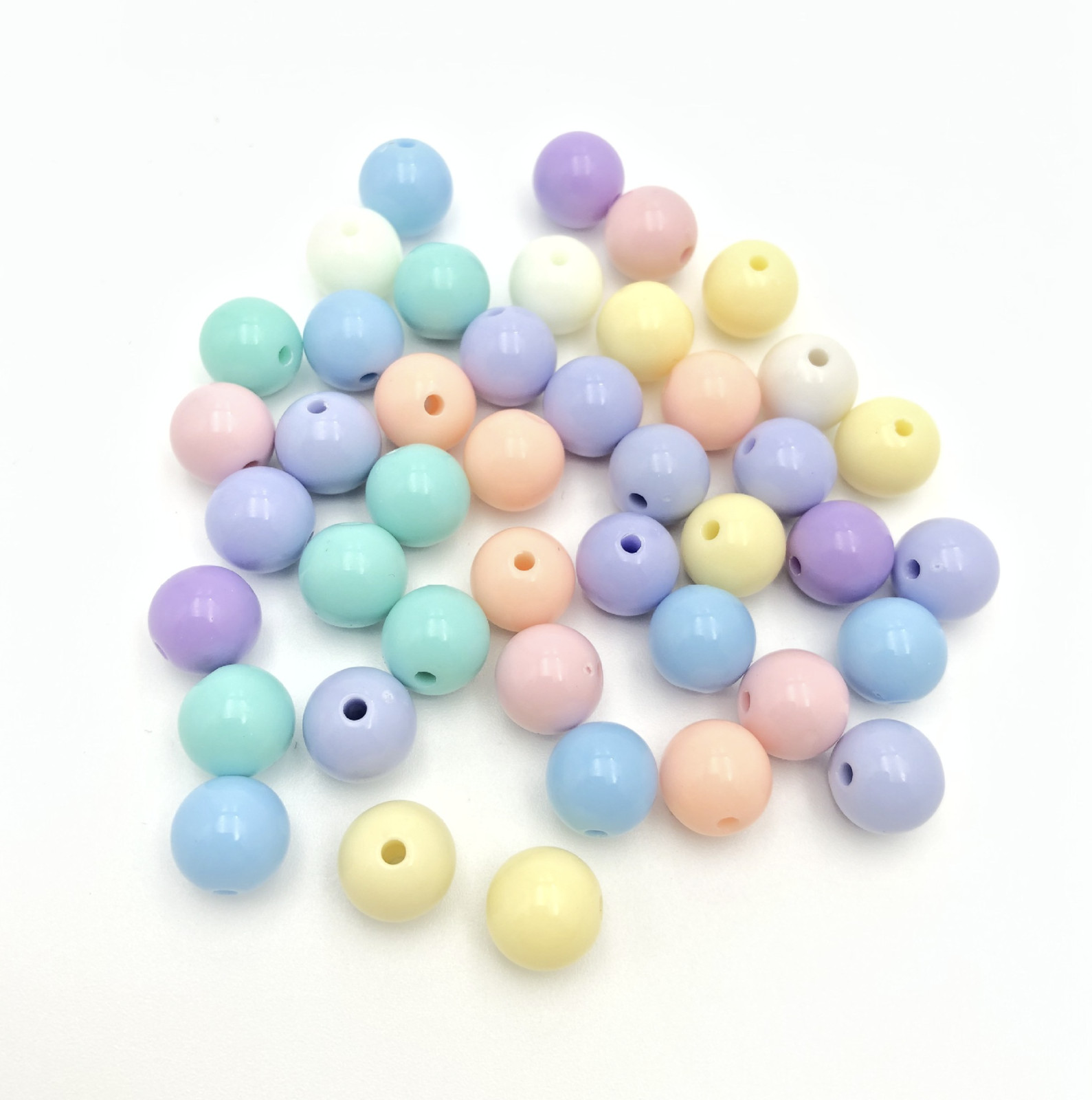 6MM/8MM Pastel Round Acrylic Spacer Beads