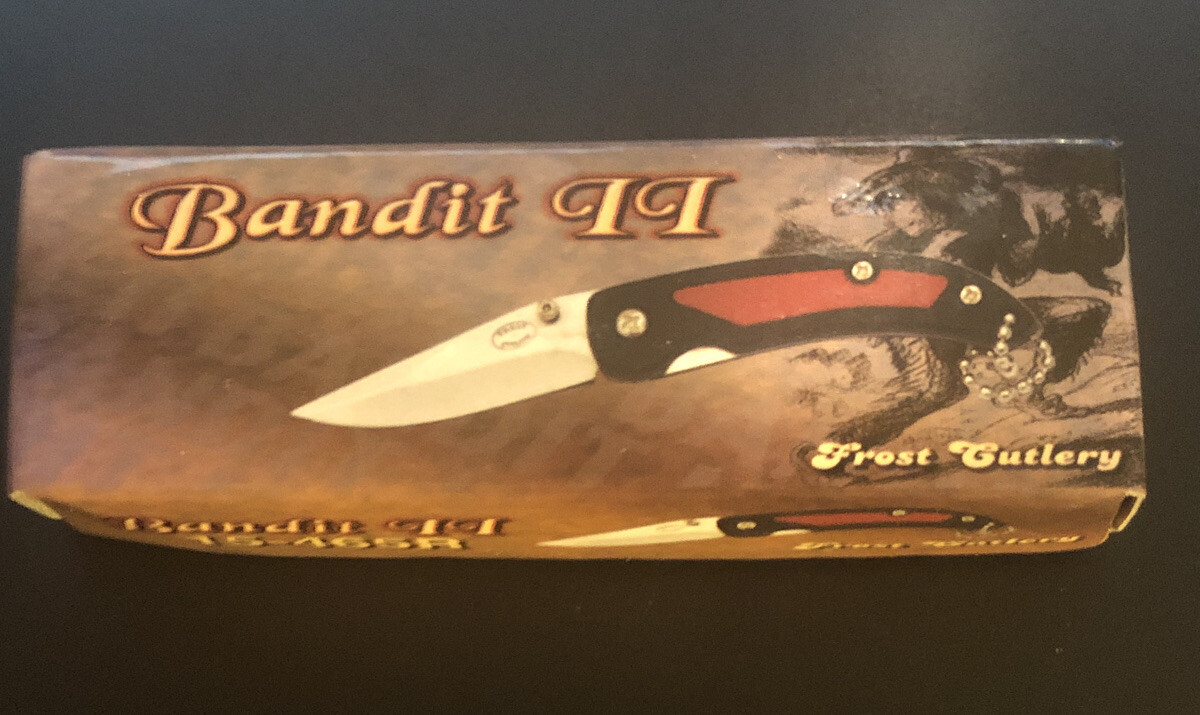 3” Pocket Knives Frost Cutlery THE BANDIT II black And Red NIB