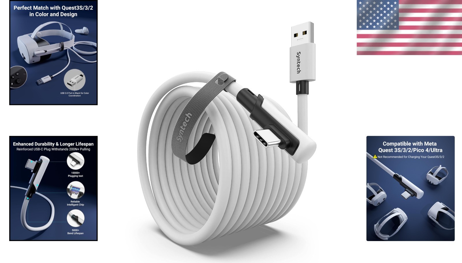 VR Link Cable 20 FT for Oculus/Meta Quest 3/2/Pro