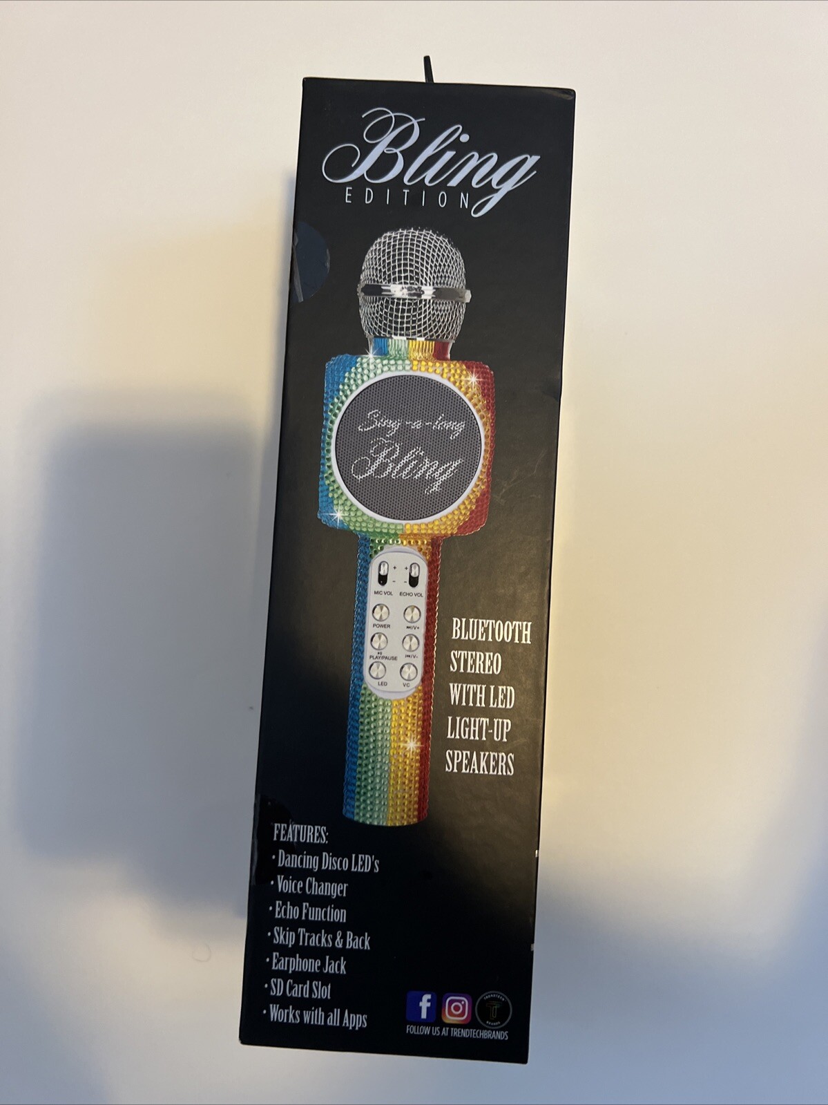 Sing-A-long Rainbow Bling Karaoke Bluetooth Microphone Open Box… Never Used