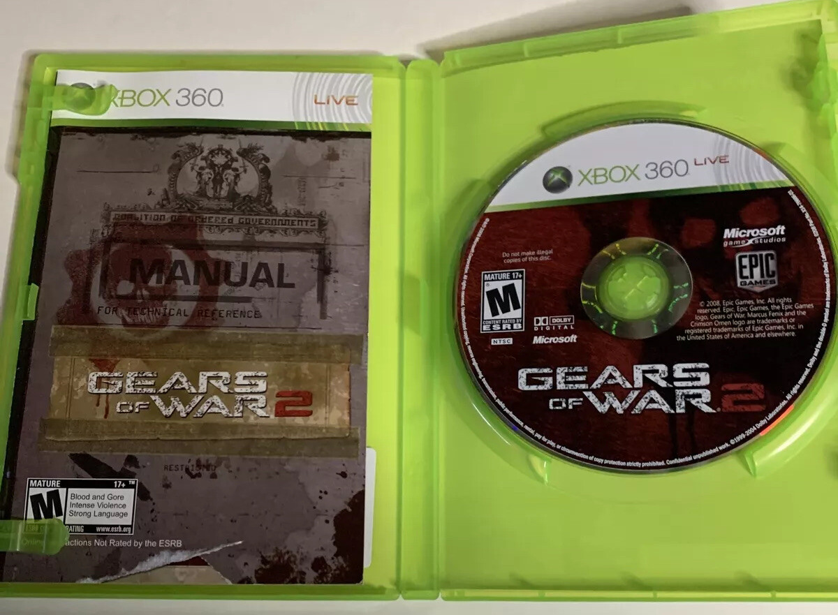 Gears of War 2 (Microsoft Xbox 360, 2008) With Case