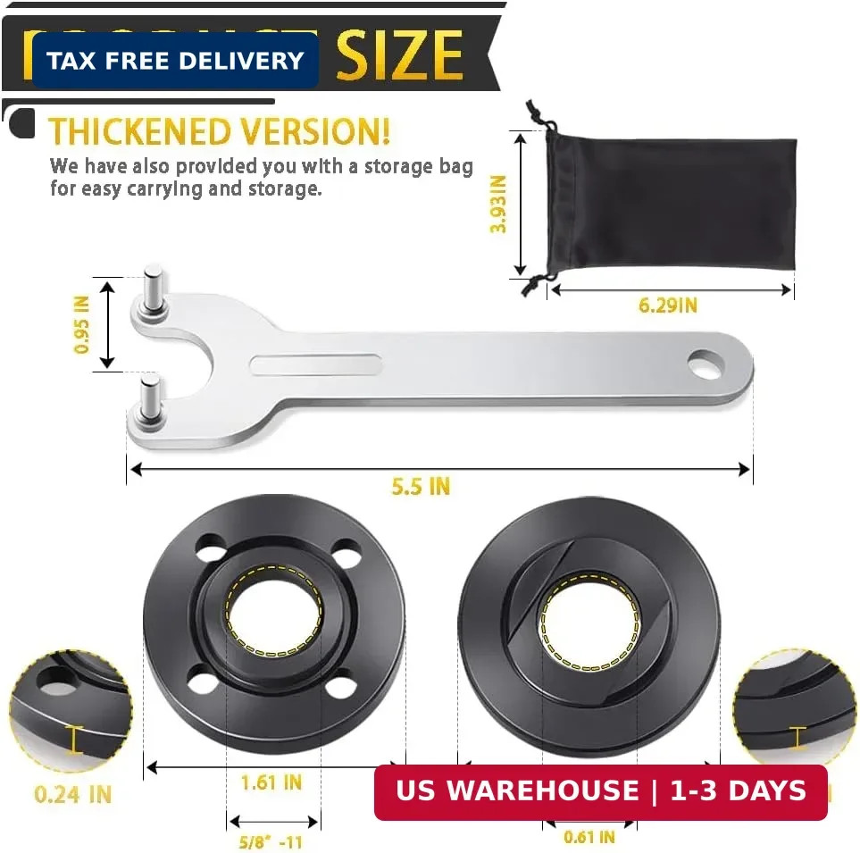 7PCS Angle Grinder Nut Flange Wrench Metal Lock Nut 5/8-11 Replacement
