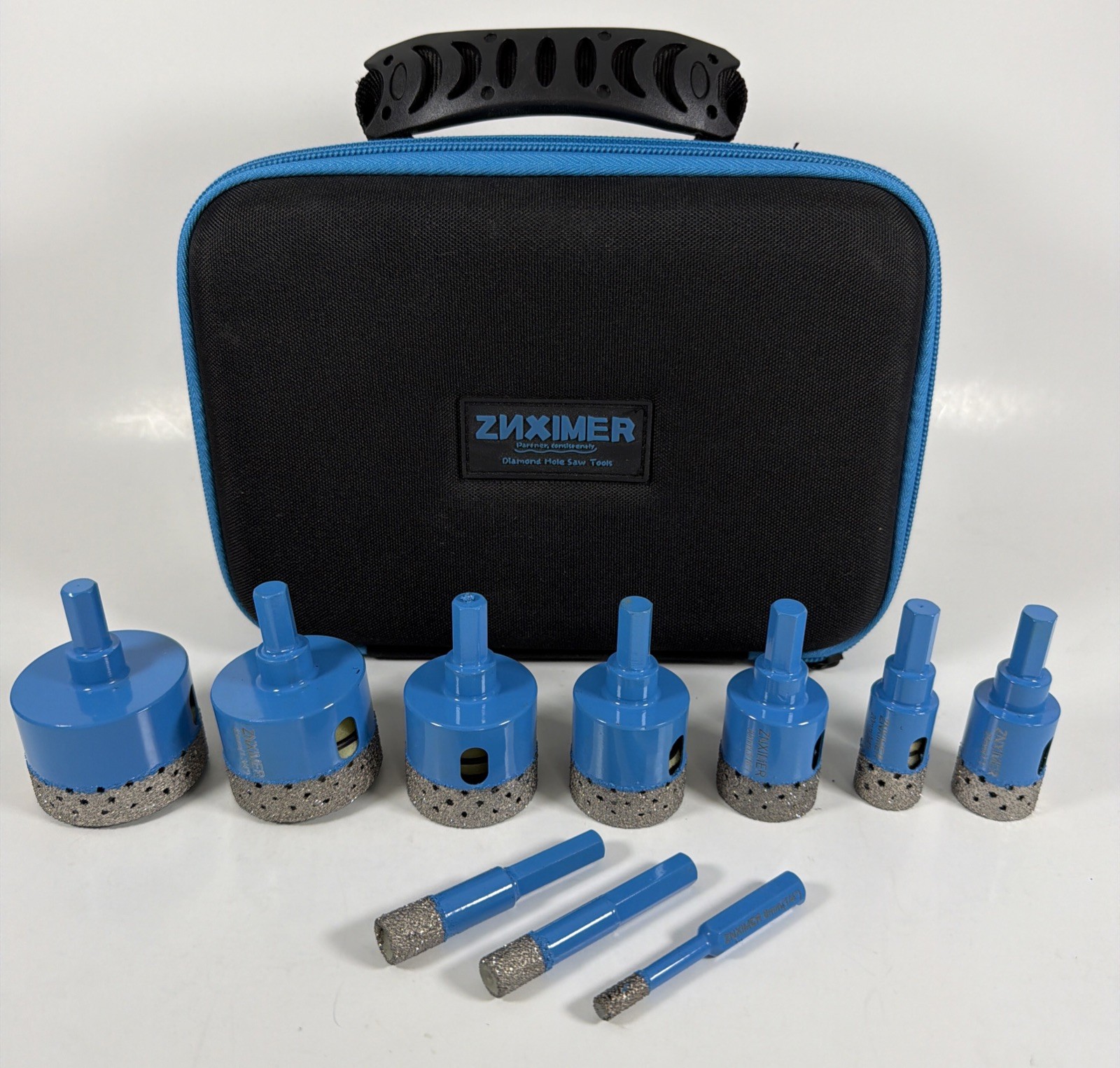 ZNXIMER Diamond Tile Drill Bits Set - 10 Piece with Case
