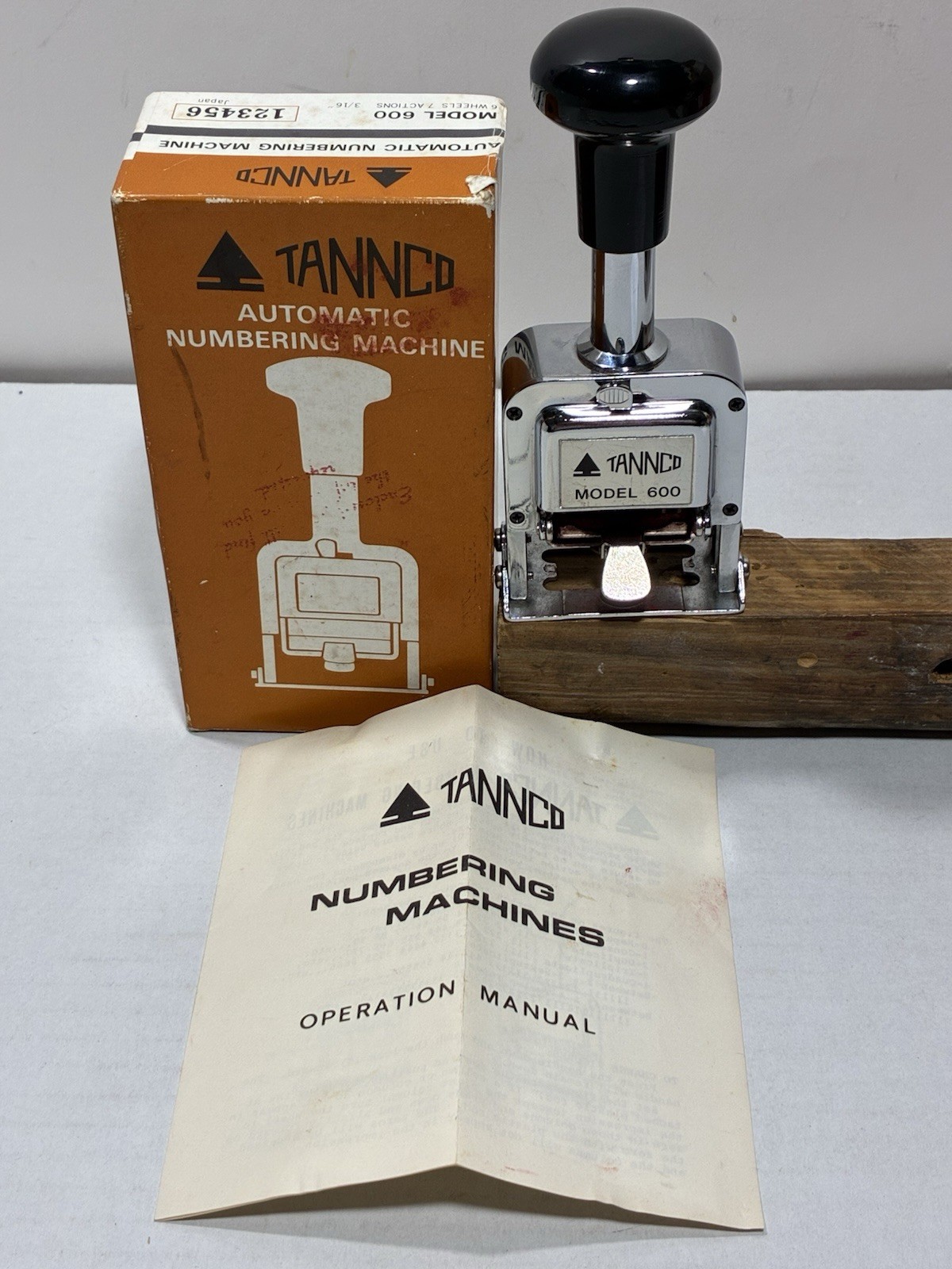 Tannco Model 600 Automatic Numbering Machine Ink Stamp 6 Wheels 7 Functions NICE