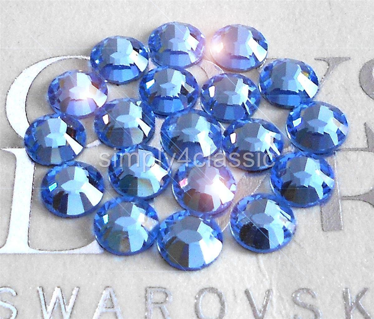 144 Swarovski Crystal Rhinestones Flatback LIGHT SAPPHIRE Choose Your Size #2058