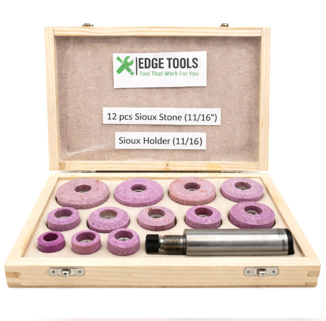 Valve Seat Grinding Stones 12 Pcs With Sioux Holder 11/16" Thread 80 Grit USA