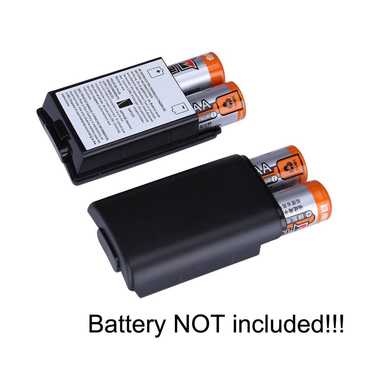2 X AA Battery Back Cover Case Shell Pack For Xbox 360 Wireless Controller Black