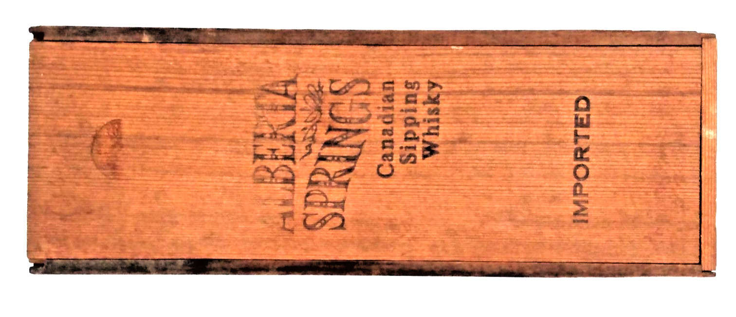 Alberta Springs Canadian Sipping Whisky - slide top Wood Box, no bottle