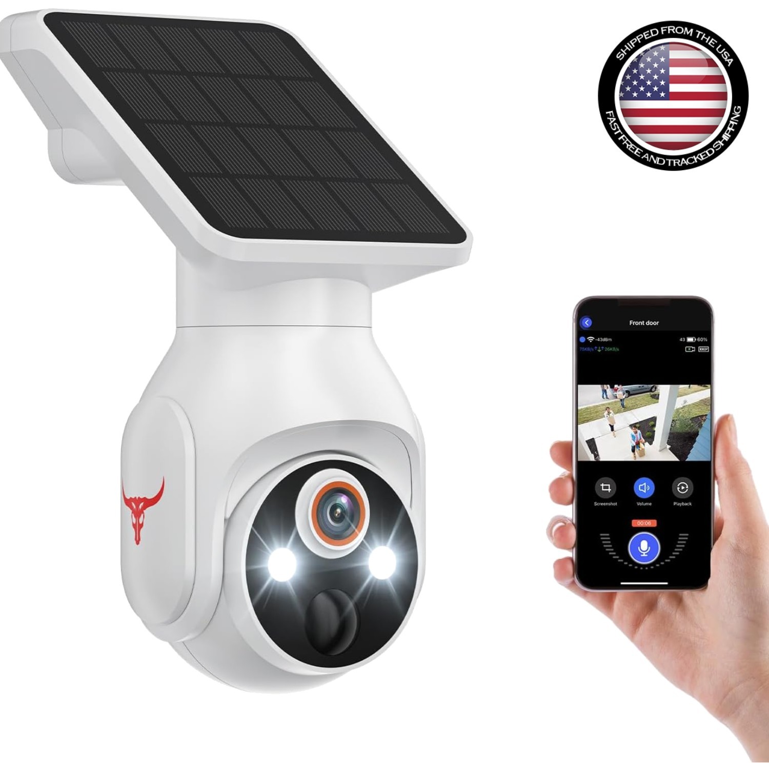 Wireless Outdoor Security Camera - 1080P HD, Solar-Powered & Night Vision